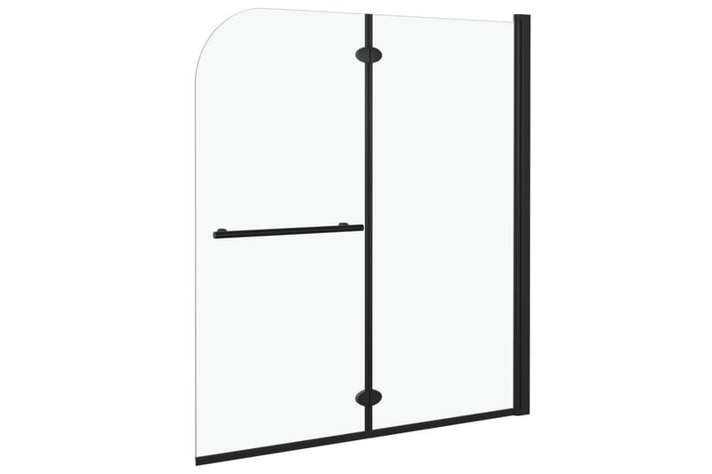 Leddet dusjdør med 2 paneler ESG 120x140 cm svart - Hus & oppussing - Kjøkken & bad - Baderom - Dusjer