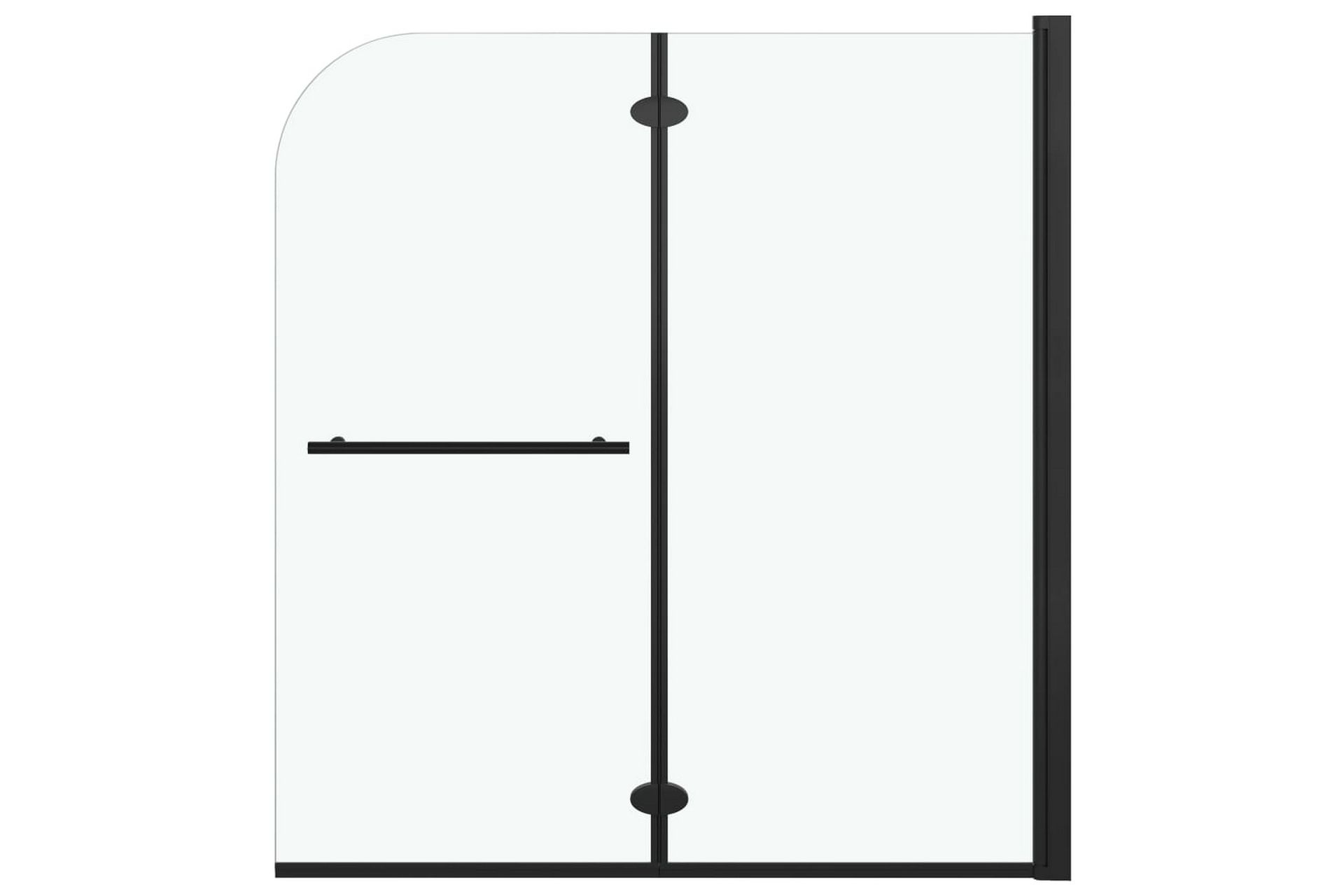 Leddet dusjdør med 2 paneler ESG 120x140 cm svart - Hus & oppussing - Kjøkken & bad - Baderom - Dusjer