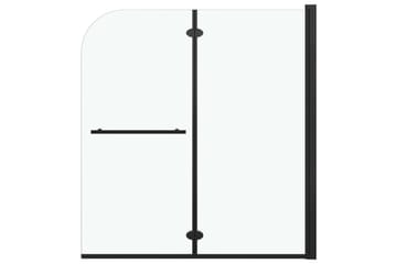 Leddet dusjdør med 2 paneler ESG 120x140 cm svart - Hus & oppussing - Kjøkken & bad - Baderom - Dusjer