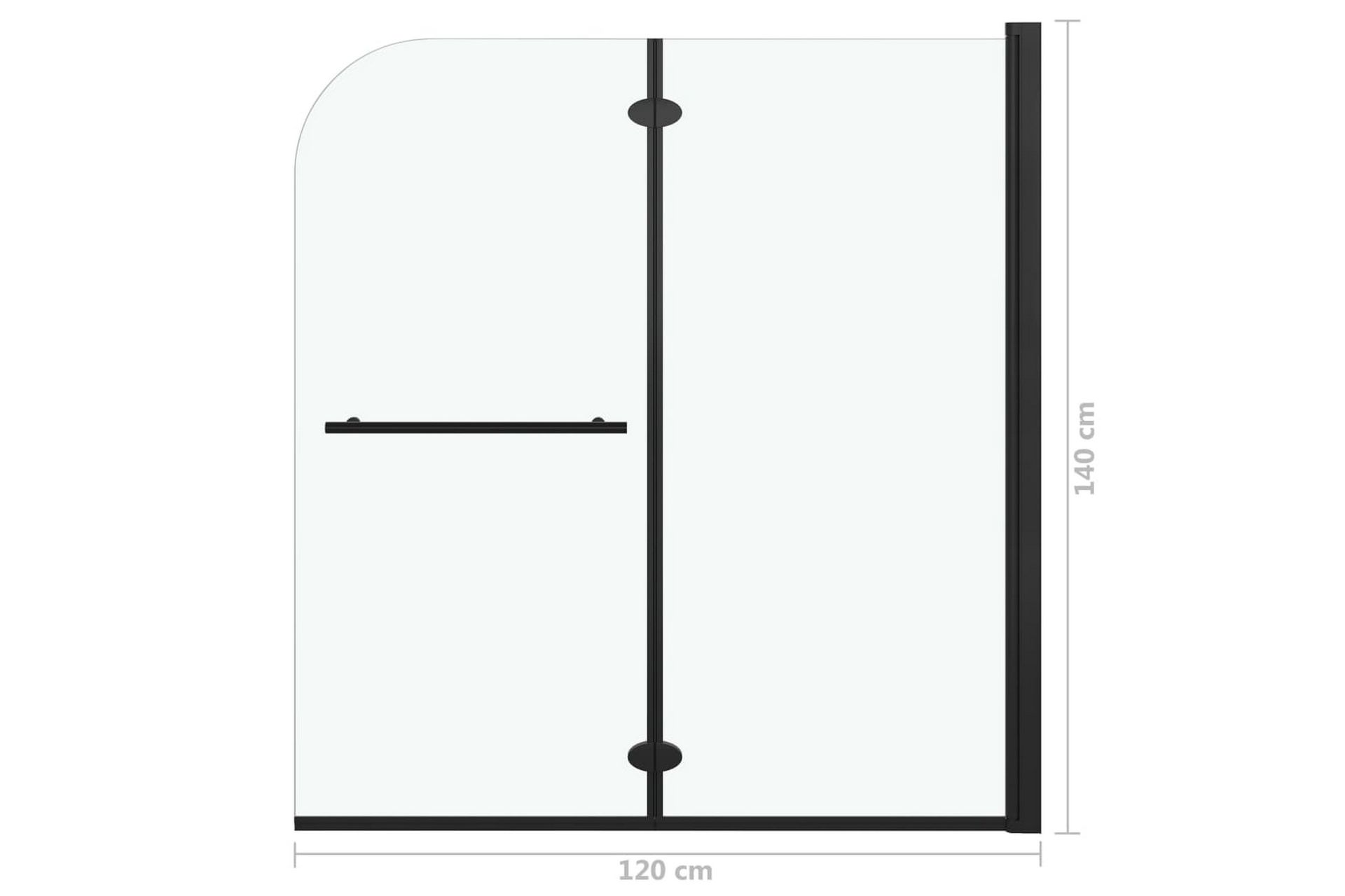 Leddet dusjdør med 2 paneler ESG 120x140 cm svart - Hus & oppussing - Kjøkken & bad - Baderom - Dusjer