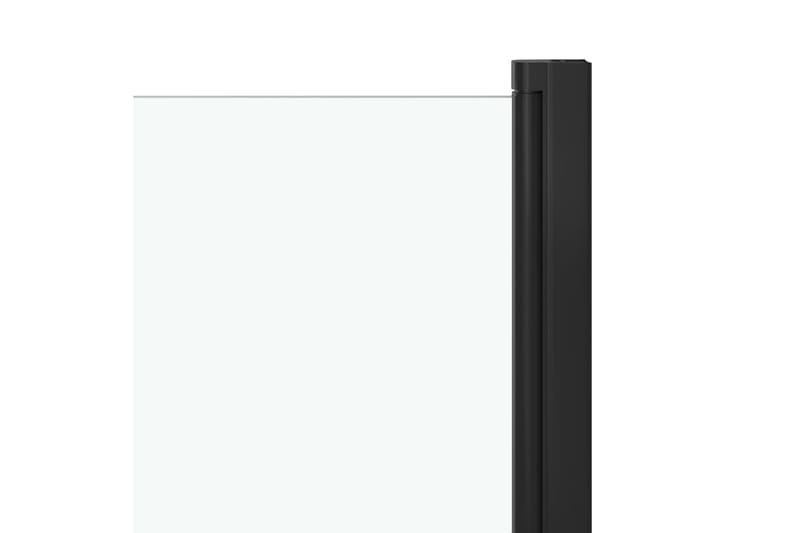 Leddet dusjdør med 3 paneler ESG 130x138 cm svart - Hus & oppussing - Kjøkken & bad - Baderom - Dusjer