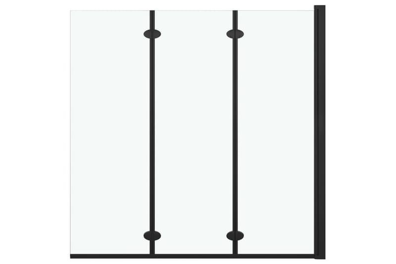 Leddet dusjdør med 3 paneler ESG 130x138 cm svart - Hus & oppussing - Kjøkken & bad - Baderom - Dusjer