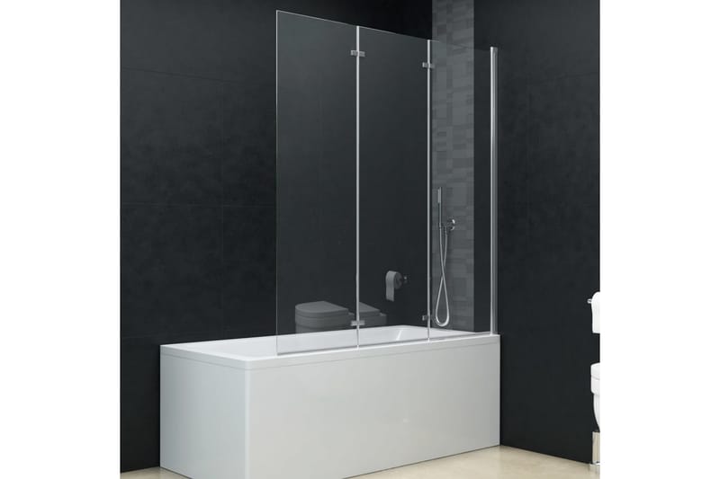 Leddet dusjdør med 3 paneler ESG 130x138 cm - Hus & oppussing - Kjøkken & bad - Baderom - Dusjer