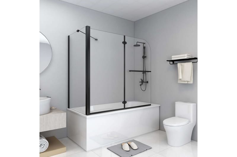 Leddet dusjkabinett ESG 120x68x130 cm svart - Hus & oppussing - Kjøkken & bad - Baderom - Dusjer
