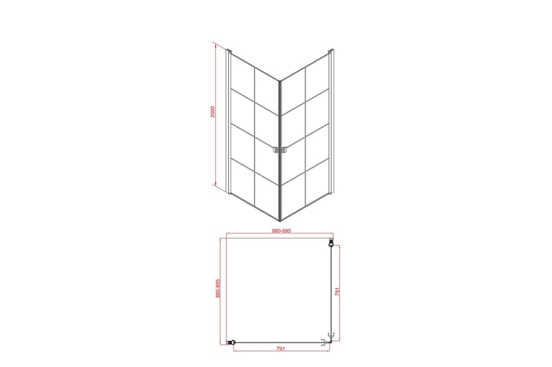 Rosinedal Dusjvegg 90x200 cm - Hvit - Hus & oppussing - Kjøkken & bad - Baderom - Dusjer - Dusjvegger