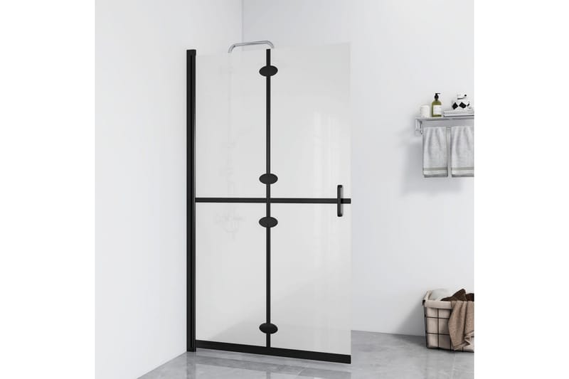 Sammenleggbar dusjvegg med frostet ESG-glass 110x190 cm - Gjennomsiktig - Hus & oppussing - Kjøkken & bad - Baderom - Dusjer