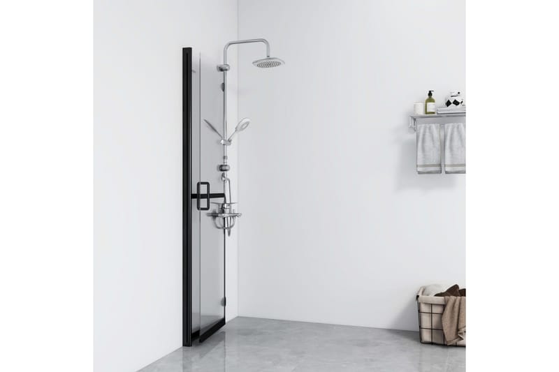 Sammenleggbar dusjvegg med gjennomsiktig ESG-glass 90x190 cm - Gjennomsiktig - Hus & oppussing - Kjøkken & bad - Baderom - Dusjer