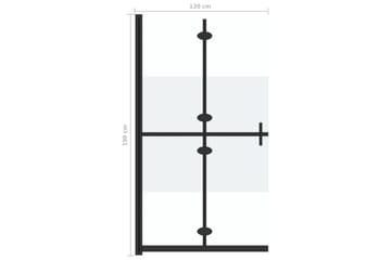 Sammenleggbar dusjvegg med halvfrostet ESG-glass 120x190 cm - Gjennomsiktig - Hus & oppussing - Kjøkken & bad - Baderom - Dusjer