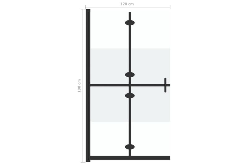 Sammenleggbar dusjvegg med halvfrostet ESG-glass 120x190 cm - Gjennomsiktig - Hus & oppussing - Kjøkken & bad - Baderom - Dusjer