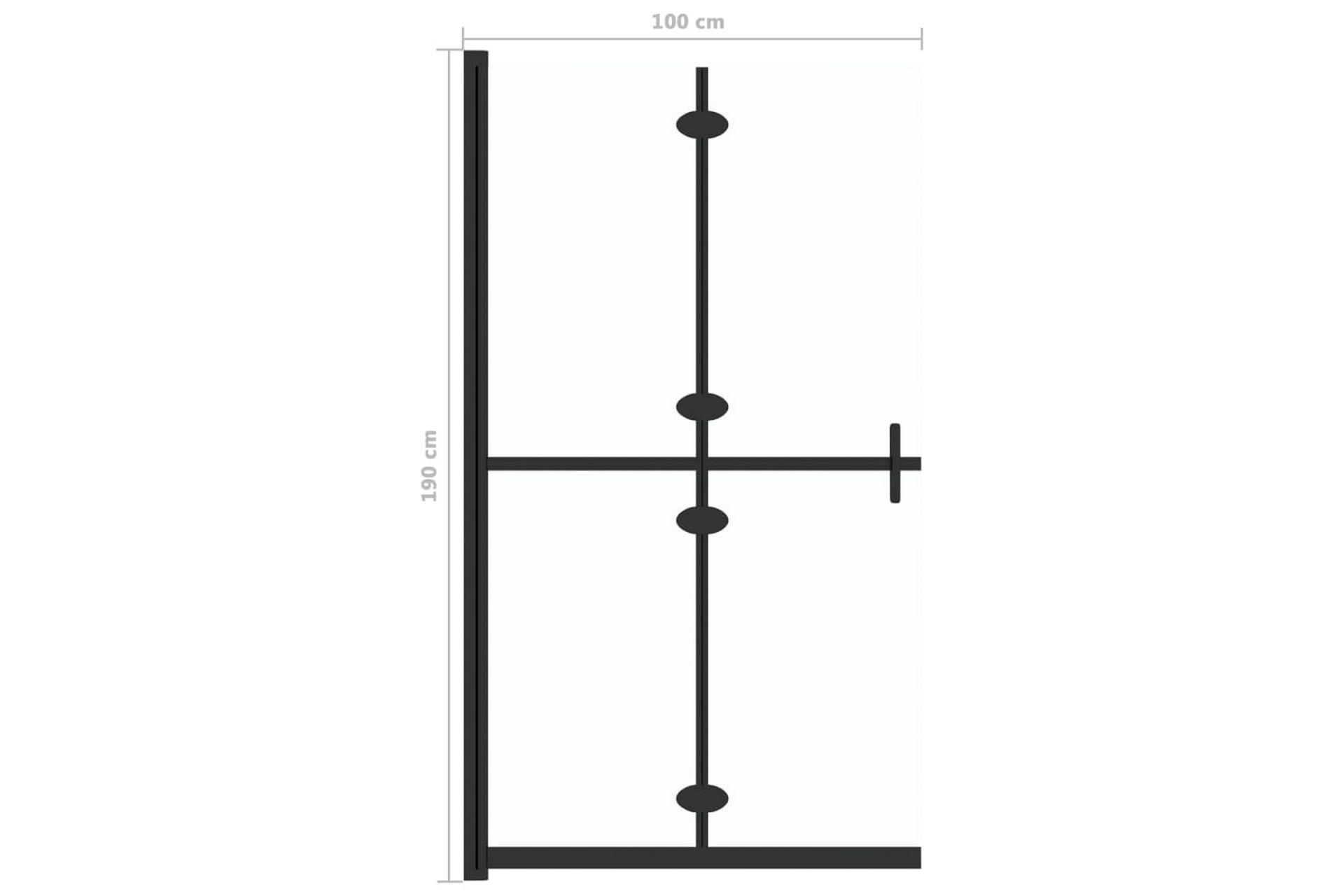 Sammenleggbar dusjvegg med klart ESG-glass 100x190 cm - Gjennomsiktig - Hus & oppussing - Kjøkken & bad - Baderom - Dusjer