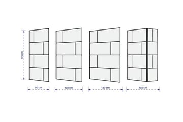 Sörby Dusjvegg 120x195 cm - Svart - Hus & oppussing - Kjøkken & bad - Baderom - Dusjer
