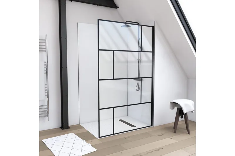 Sörby Dusjvegg 120x195 cm, Svart