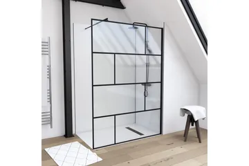 Sörby Dusjvegg 140x195 cm - Svart - Hus & oppussing - Kjøkken & bad - Baderom - Dusjer - Dusjvegger