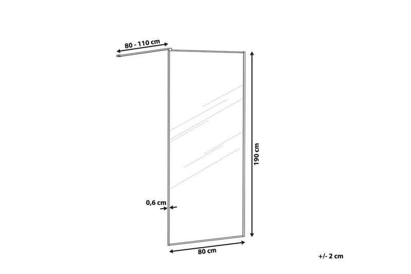 Waspam Dusjskjerm 80x190 cm - Herdet Glass/Svart - Hus & oppussing - Kjøkken & bad - Baderom - Dusjer
