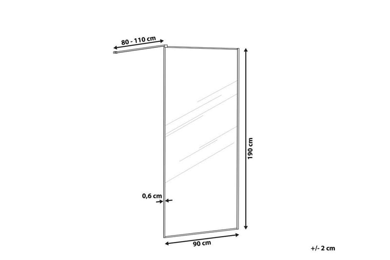 Waspam Dusjskjerm 90x190 cm - Herdet Glass/Svart - Hus & oppussing - Kjøkken & bad - Baderom - Dusjer