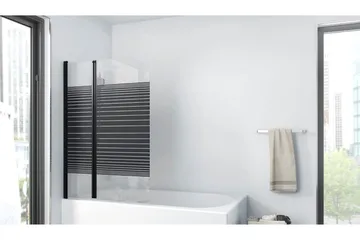 Knutby Dusjvegg 140 cm - Svart - Hus & oppussing - Kjøkken & bad - Baderom - Dusjer - Dusjvegger