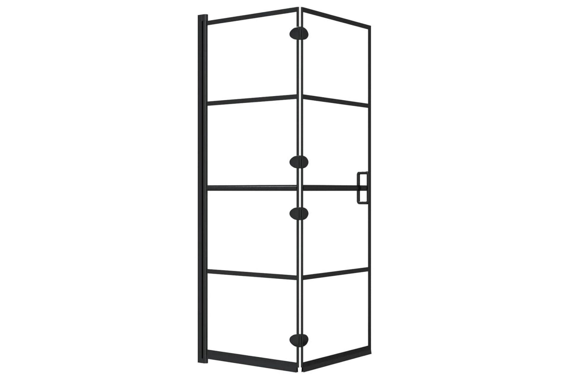 Leddet dusjdør ESG 100x140 cm svart - Hus & oppussing - Kjøkken & bad - Baderom - Dusjer