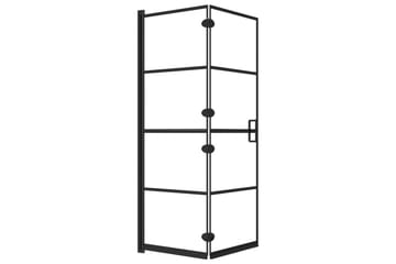 Leddet dusjdør ESG 100x140 cm svart - Hus & oppussing - Kjøkken & bad - Baderom - Dusjer