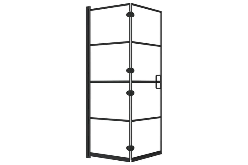 Leddet dusjdør ESG 100x140 cm svart - Hus & oppussing - Kjøkken & bad - Baderom - Dusjer
