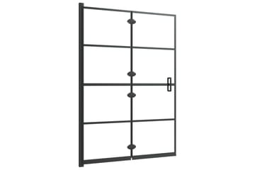 Leddet dusjdør ESG 100x140 cm svart - Hus & oppussing - Kjøkken & bad - Baderom - Dusjer
