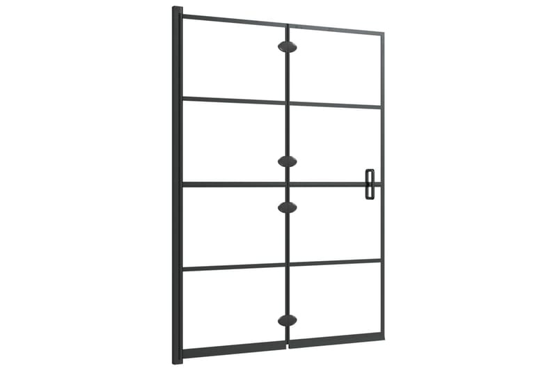 Leddet dusjdør ESG 100x140 cm svart - Hus & oppussing - Kjøkken & bad - Baderom - Dusjer
