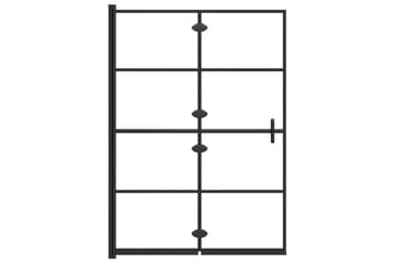 Leddet dusjdør ESG 100x140 cm svart - Hus & oppussing - Kjøkken & bad - Baderom - Dusjer
