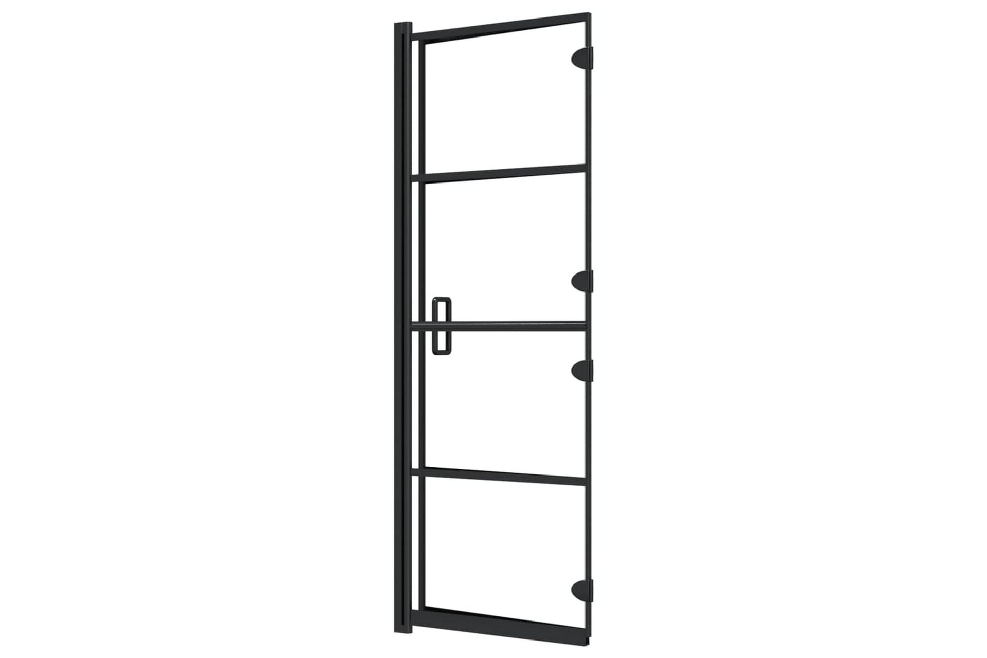 Leddet dusjdør ESG 100x140 cm svart - Hus & oppussing - Kjøkken & bad - Baderom - Dusjer