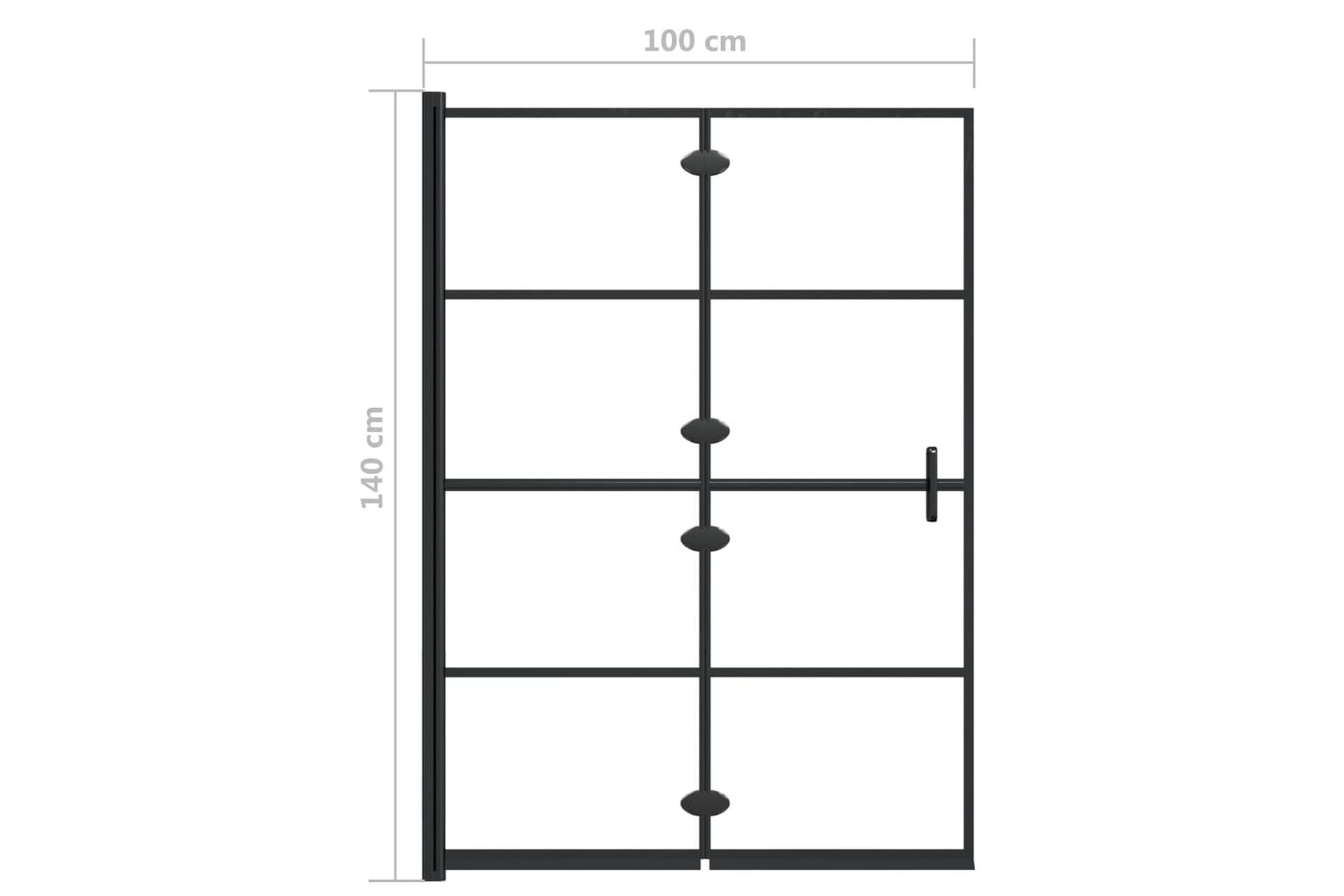 Leddet dusjdør ESG 100x140 cm svart - Hus & oppussing - Kjøkken & bad - Baderom - Dusjer