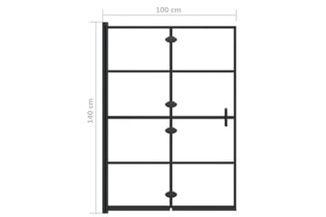 Leddet dusjdør ESG 100x140 cm svart - Hus & oppussing - Kjøkken & bad - Baderom - Dusjer