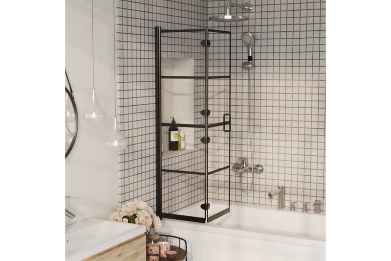 Leddet dusjdør ESG 80x140 cm svart - Hus & oppussing - Kjøkken & bad - Baderom - Dusjer