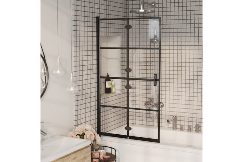 Leddet dusjdør ESG 80x140 cm svart - Hus & oppussing - Kjøkken & bad - Baderom - Dusjer