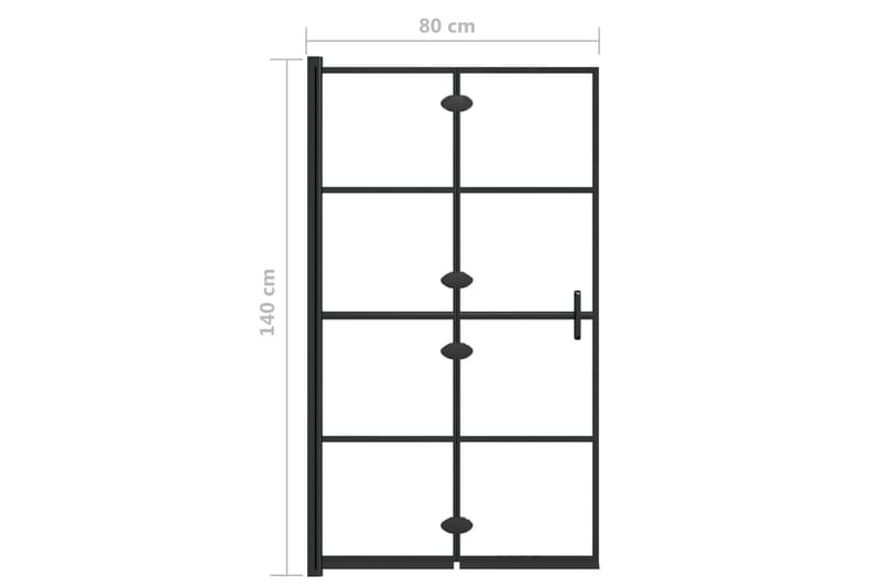 Leddet dusjdør ESG 80x140 cm svart - Hus & oppussing - Kjøkken & bad - Baderom - Dusjer