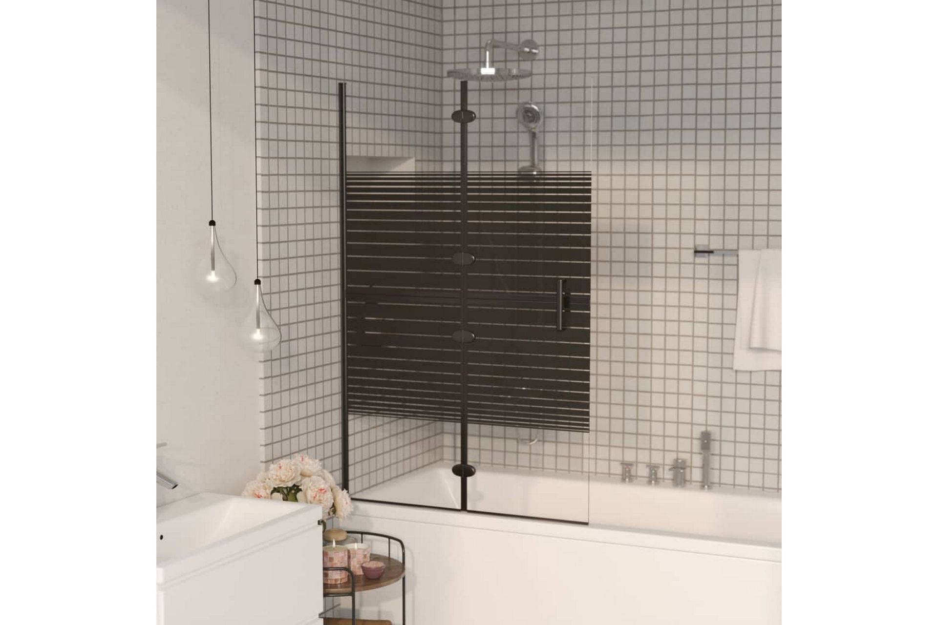 Leddet dusjdør ESG 80x140 cm svart - Hus & oppussing - Kjøkken & bad - Baderom - Dusjer