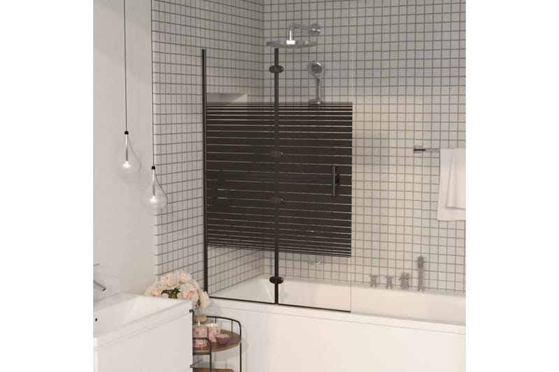 Leddet dusjdør ESG 80x140 cm svart - Dusjvegger