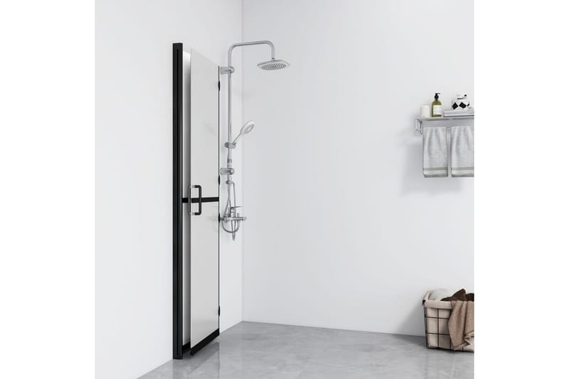 Sammenleggbar dusjvegg med frostet ESG-glass 80x190 cm - Gjennomsiktig - Dusjvegger