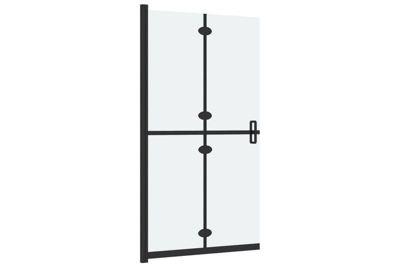 Sammenleggbar dusjvegg med frostet ESG-glass 80x190 cm - Gjennomsiktig - Dusjvegger