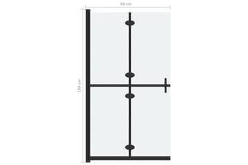 Sammenleggbar dusjvegg med frostet ESG-glass 90x190 cm - Gjennomsiktig - Hus & oppussing - Kjøkken & bad - Baderom - Dusjer