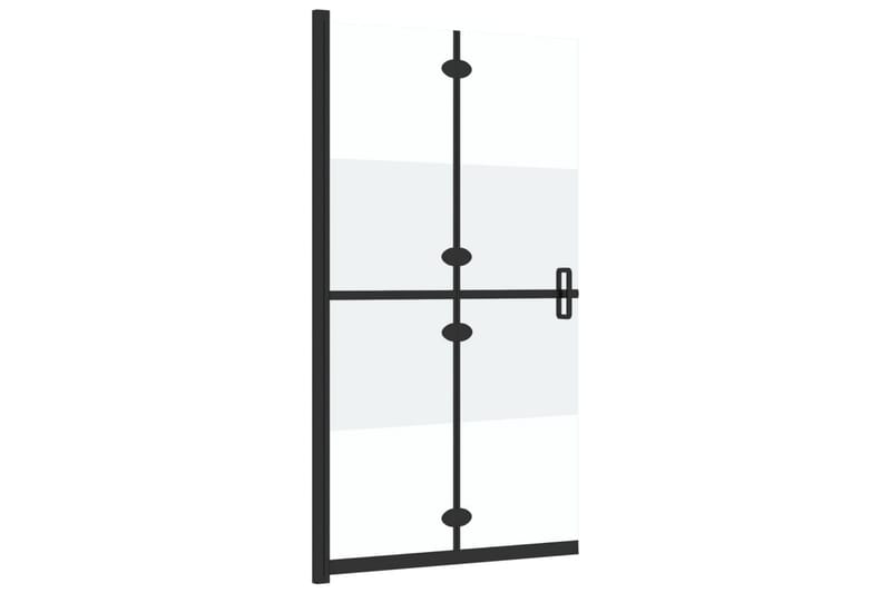 Sammenleggbar dusjvegg med halvfrostet ESG-glass 110x190 cm - Gjennomsiktig - Hus & oppussing - Kjøkken & bad - Baderom - Dusjer