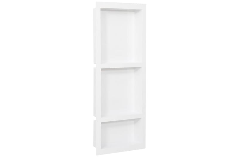 Veggnisjer til dusj med 3 rom matt hvit 41x99x9 cm - Hvit - Hus & oppussing - Kjøkken & bad - Baderom - Dusjutstyr & tilbehør