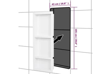 Veggnisjer til dusj med 3 rom matt hvit 41x99x9 cm - Hvit - Hus & oppussing - Kjøkken & bad - Baderom - Dusjutstyr & tilbehør