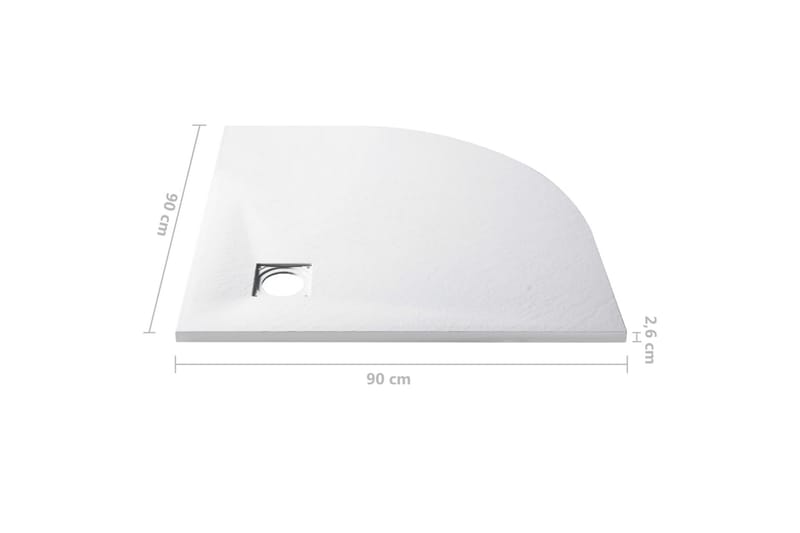 Dusjbase SMC hvit 90x90 cm - Hus & oppussing - Kjøkken & bad - Baderom - Dusjutstyr & tilbehør