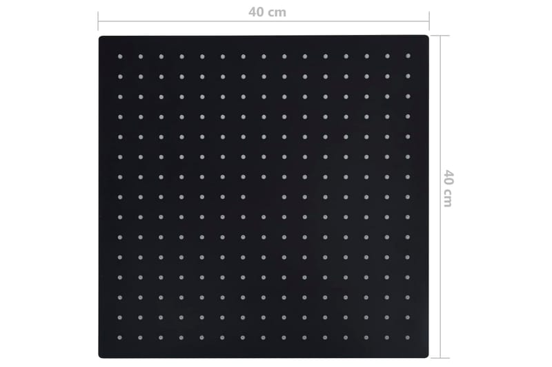 Regndusjhode rustfritt stål 40x40 cm firkantet svart - Hus & oppussing - Kjøkken & bad - Baderom - Dusjutstyr & tilbehør
