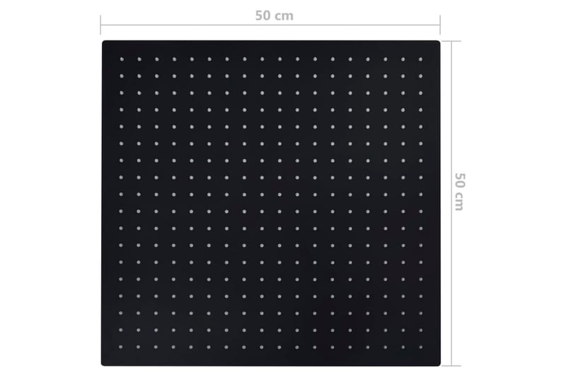 Regndusjhode rustfritt stål 50x50 cm firkantet svart - Hus & oppussing - Kjøkken & bad - Baderom - Dusjutstyr & tilbehør
