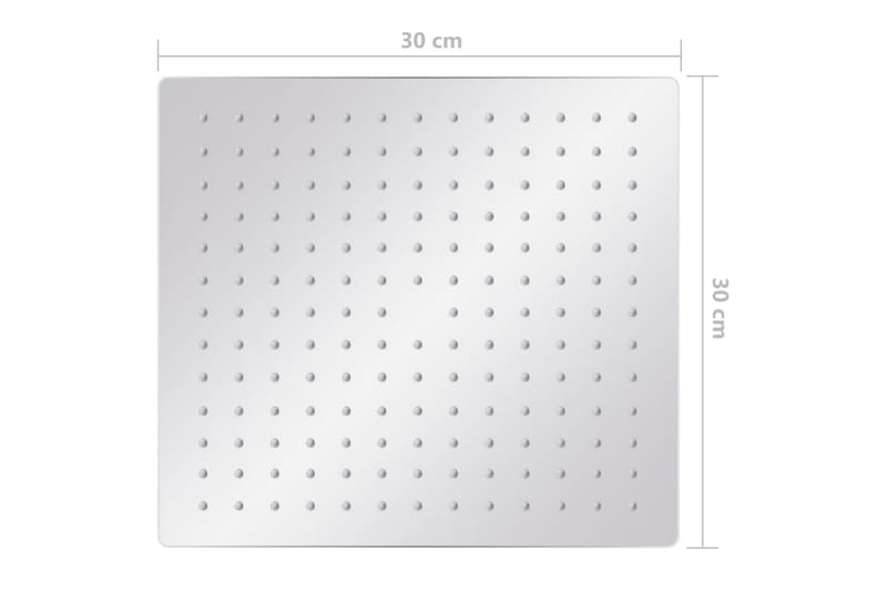 Regndusjhode rustfritt stål 304 30x30 cm firkantet - Silver - Hus & oppussing - Kjøkken & bad - Baderom - Dusjutstyr & tilbehør