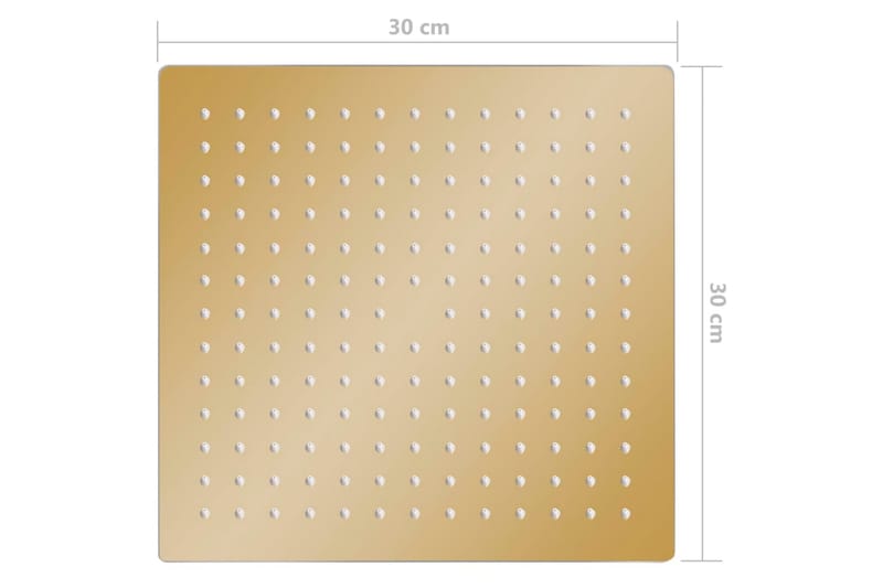 Regndusjhode rustfritt stål 30x30 cm firkantet gull - Gull - Hus & oppussing - Kjøkken & bad - Baderom - Dusjutstyr & tilbehør