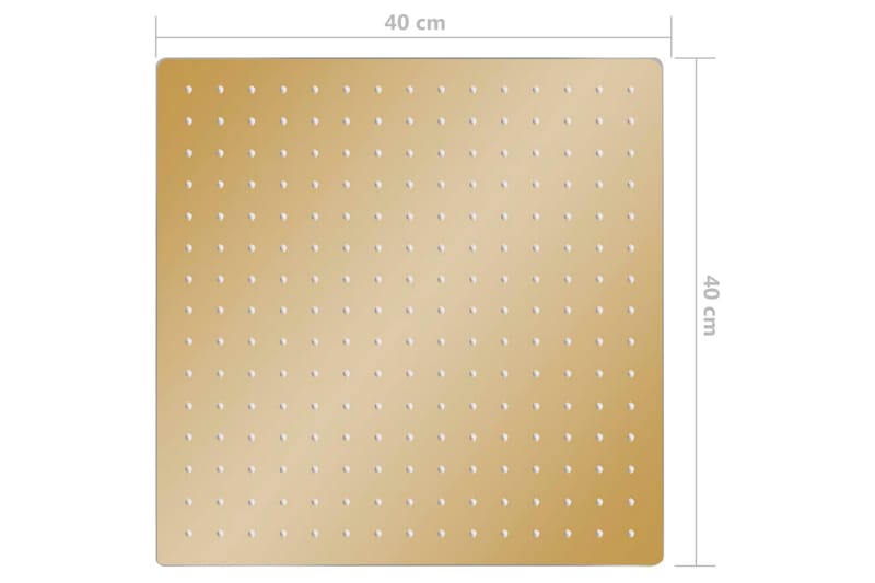 Regndusjhode rustfritt stål 40x40 cm firkantet gull - Gull - Hus & oppussing - Kjøkken & bad - Baderom - Dusjutstyr & tilbehør