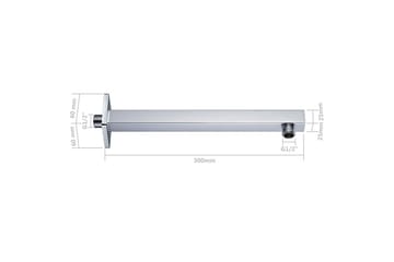 Dusjstøttearm firkantet rustfritt stål 201 sølv 30 cm - Hus & oppussing - Kjøkken & bad - Baderom - Dusjutstyr & tilbehør