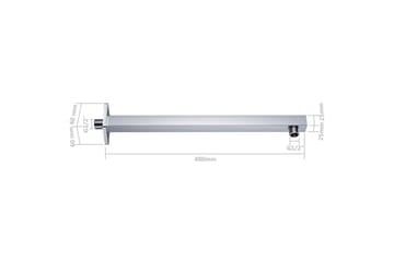 Dusjstøttearm firkantet rustfritt stål 201 sølv 40 cm - Hus & oppussing - Kjøkken & bad - Baderom - Dusjutstyr & tilbehør