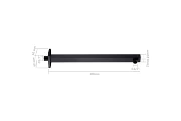 Dusjstøttearm firkantet rustfritt stål 201 svart 40 cm - Hus & oppussing - Kjøkken & bad - Baderom - Dusjutstyr & tilbehør