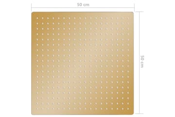 Regndusjhode rustfritt stål 50x50 cm firkantet gull - Gull - Hus & oppussing - Kjøkken & bad - Baderom - Dusjutstyr & tilbehør